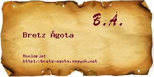 Bretz Ágota névjegykártya