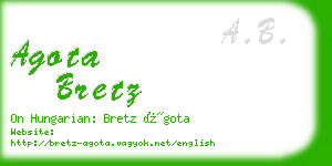 agota bretz business card